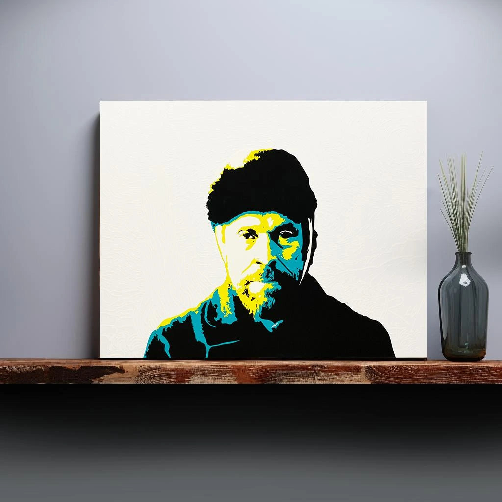 30x40cm Canvas Desk Art - Vincent Van Gogh portrait, vibrant colors during the day, with a hidden glow in the dark feature.